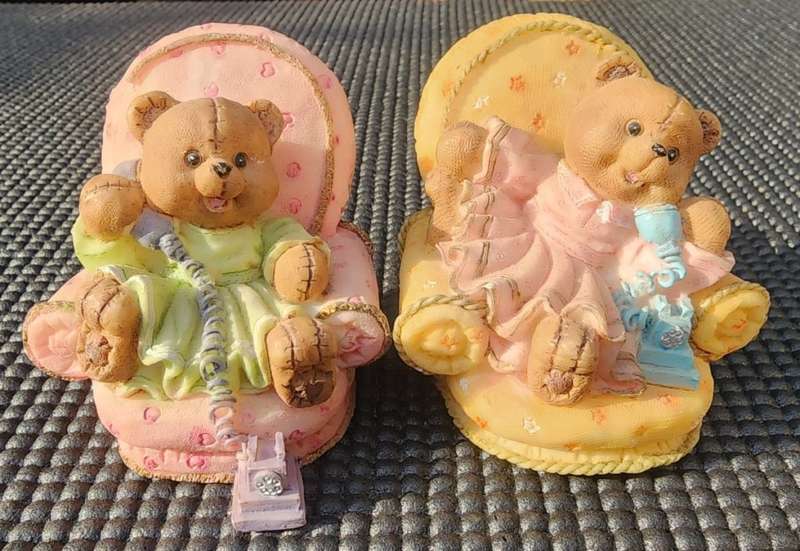 Five Cute Resin Bear Figurines