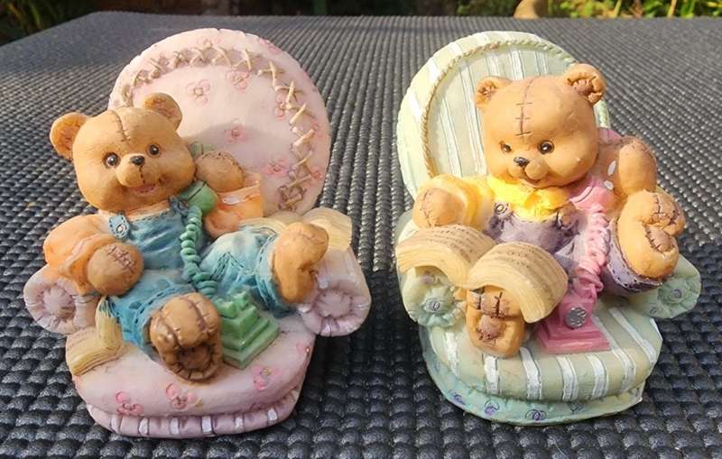 Five Cute Resin Bear Figurines