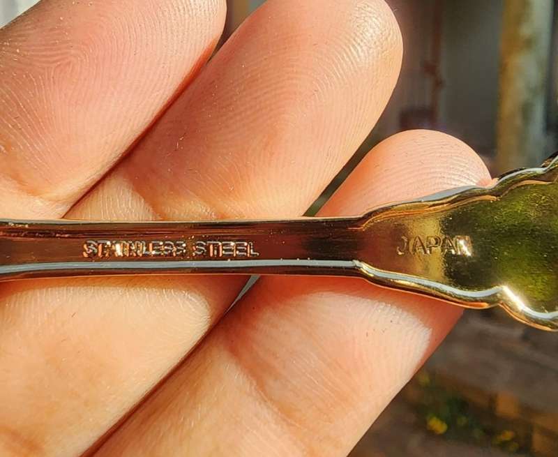Lady Diana Princess of Wales Rose Enamelled Teaspoon Set of 6 Gold Plated Stainless Steel Japan