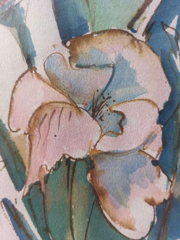 Original Floral Watercolour Painting Signed 1995 Crigman