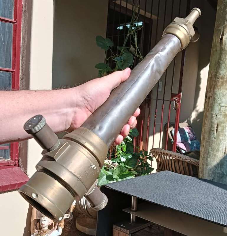 Awesome Vintage Copper and Brass Fire Hose Nozzle Tapered 53cm Long