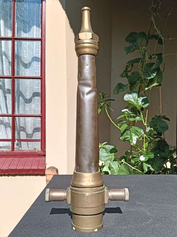 Awesome Vintage Copper and Brass Fire Hose Nozzle Tapered 53cm Long