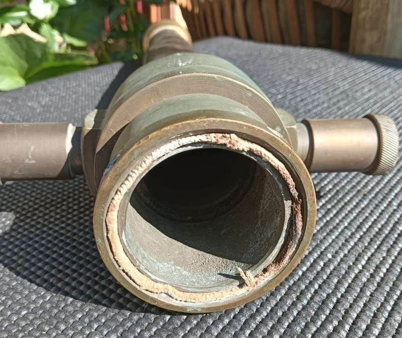 Awesome Vintage Copper and Brass Fire Hose Nozzle Tapered 53cm Long