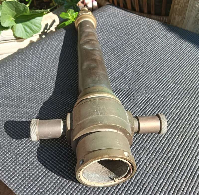 Awesome Vintage Copper and Brass Fire Hose Nozzle Tapered 53cm Long