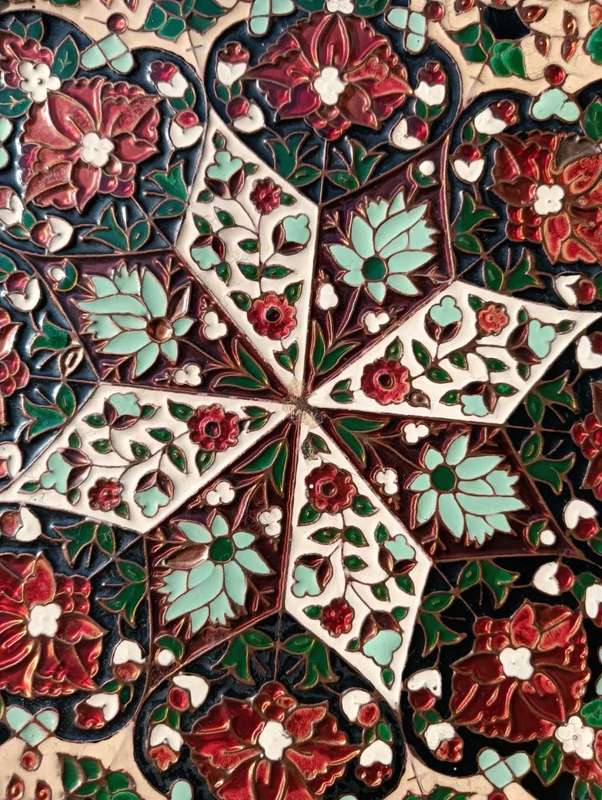 Cloisonne Enamel on Copper and Bronze Wall Plate Handmade in Greece by G Halkides