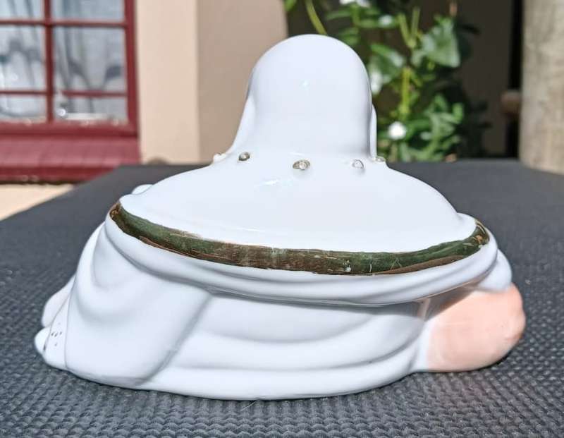 Chinese Porcelain Laughing Buddha with Bag Wealth Figurine