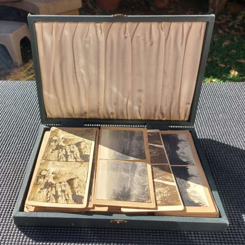 Carte de Visite 76 Old Photos from 1930s in an Old Cutlery Box