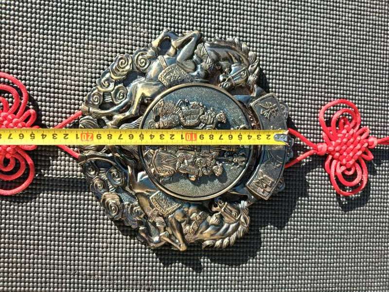 Chinese Caishen God of Wealth and Song Silver Relief Musical Amulet Feng Shui Good Luck Working!