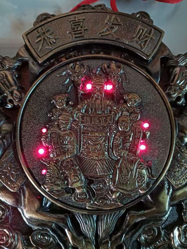 Chinese Caishen God of Wealth and Song Silver Relief Musical Amulet Feng Shui Good Luck Working!