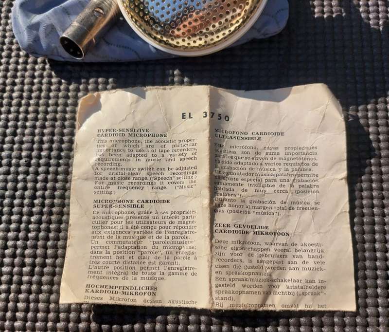 AWESOME PHILIPS 1950S EINDHOVEN HOLLAND EL3750/00 MICROPHONE