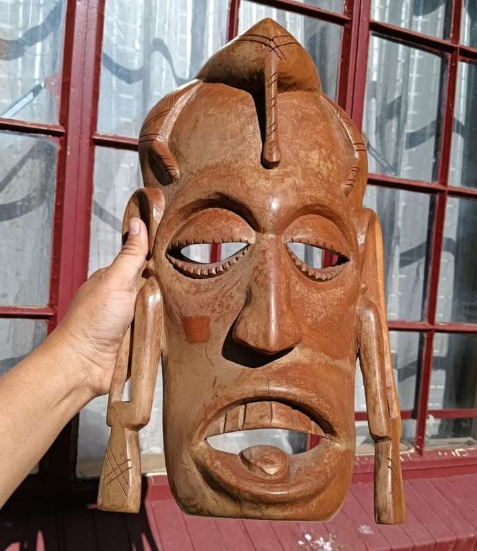 Kenyan Maasai Long Earlobed Wooden Mask