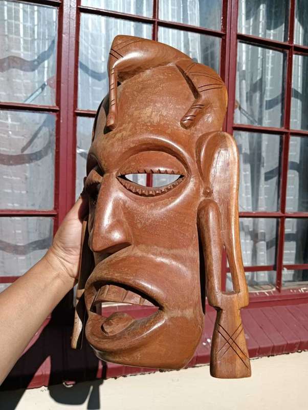 Kenyan Maasai Long Earlobed Wooden Mask