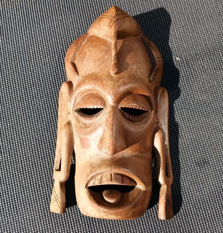 Kenyan Maasai Long Earlobed Wooden Mask