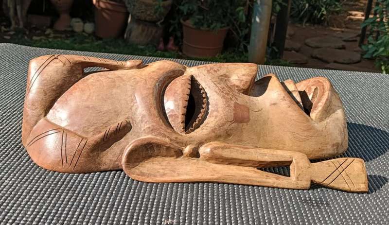 Kenyan Maasai Long Earlobed Wooden Mask