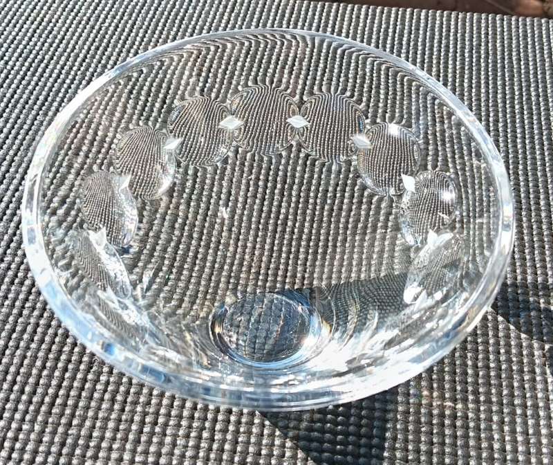 Ringing and Singing Stuart England Chrystal Glass Bowl with Stuart Chrystal Acid Etched Mark