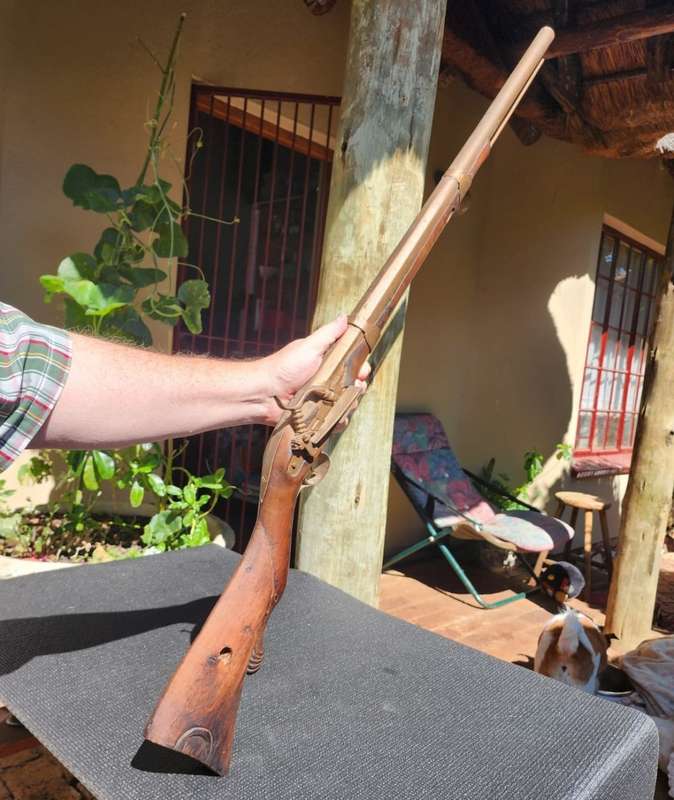 Antique Moorish Muzzle Loading Percussion Rifle - DEACTIVATED! (Holes bored in muzzle - see photo)