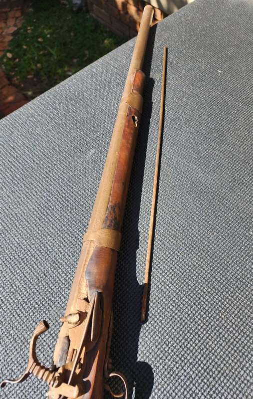 Antique Moorish Muzzle Loading Percussion Rifle - DEACTIVATED! (Holes bored in muzzle - see photo)