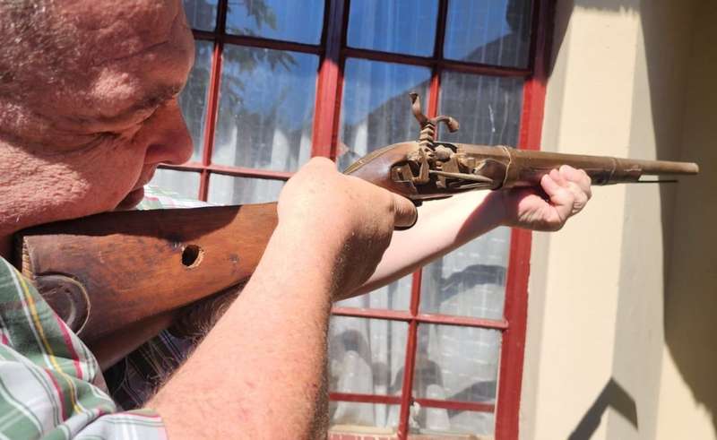 Antique Moorish Muzzle Loading Percussion Rifle - DEACTIVATED! (Holes bored in muzzle - see photo)