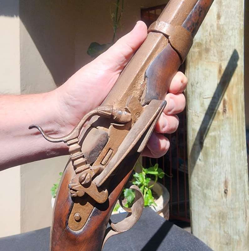 Antique Moorish Muzzle Loading Percussion Rifle - DEACTIVATED! (Holes bored in muzzle - see photo)