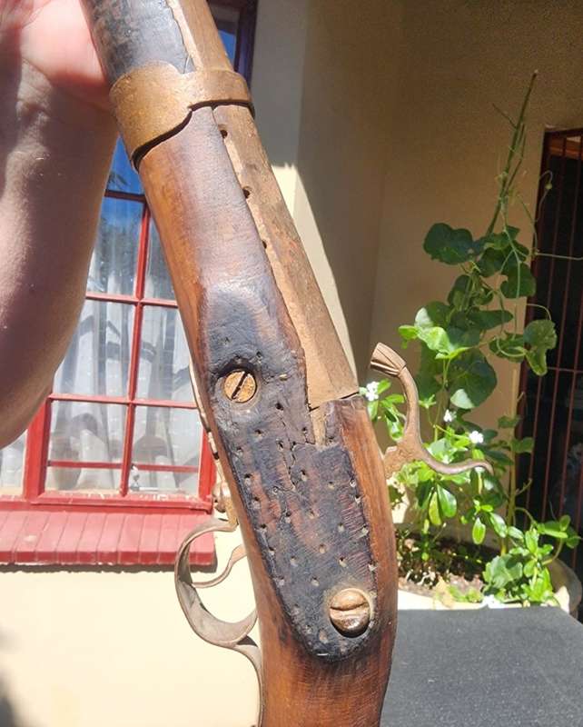 Antique Moorish Muzzle Loading Percussion Rifle - DEACTIVATED! (Holes bored in muzzle - see photo)