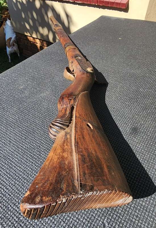 Antique Moorish Muzzle Loading Percussion Rifle - DEACTIVATED! (Holes bored in muzzle - see photo)
