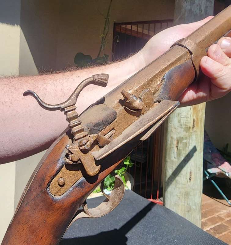 Antique Moorish Muzzle Loading Percussion Rifle - DEACTIVATED! (Holes bored in muzzle - see photo)