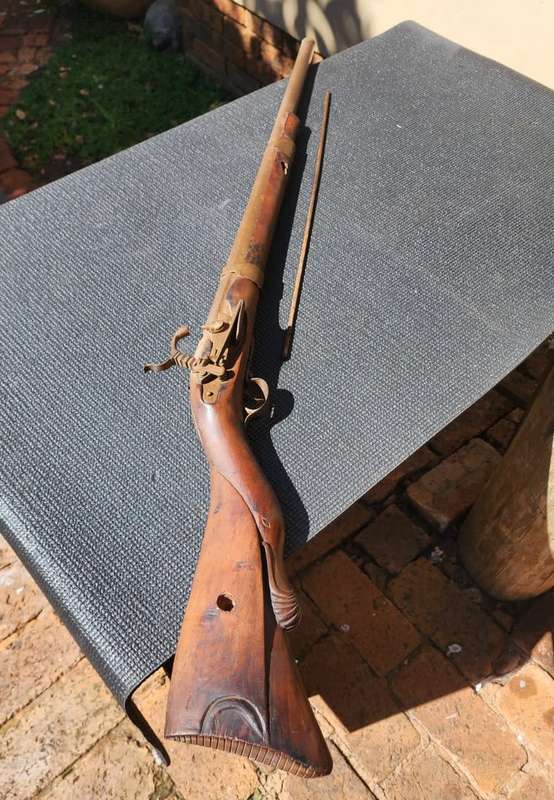 Antique Moorish Muzzle Loading Percussion Rifle - DEACTIVATED! (Holes bored in muzzle - see photo)