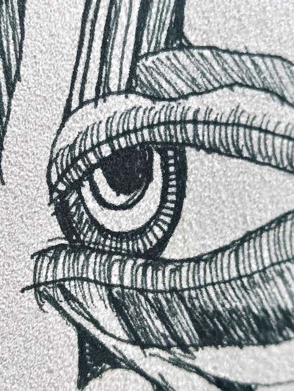 Malangatana! Valente Ngwenya (1936-2011) Face and Nude Study Original Ink on Paper Drawing