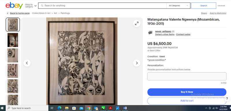 Malangatana! Valente Ngwenya (1936-2011) Face and Nude Study Original Ink on Paper Drawing