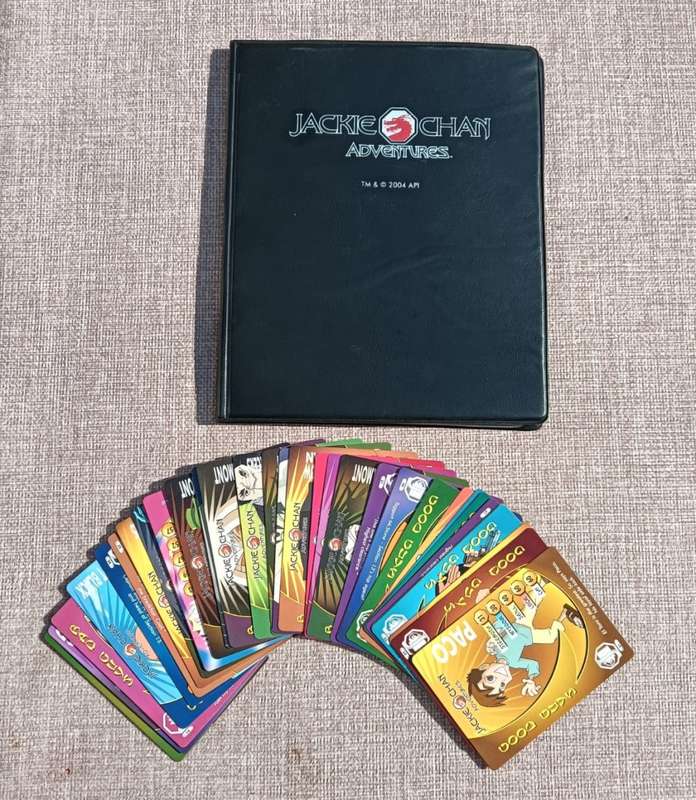 Jackie Chan Adventures 2004 Collectable Tin with 34 Trading Cards all 12 Talismans and 20 Magazines
