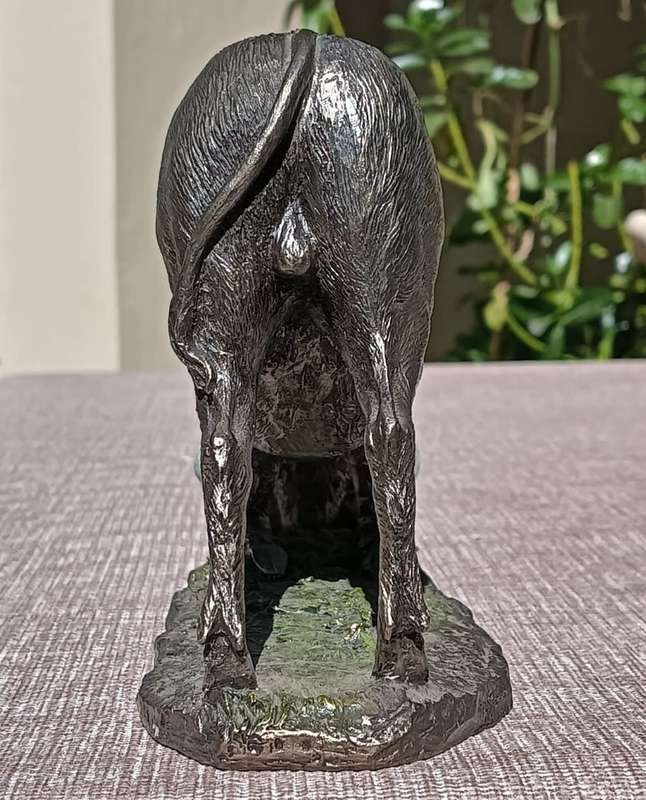Kneeling Cold Cast Bronze African Warthog Sculpture 19cm Long by Zawadi Knysna South Africa