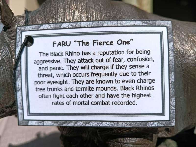 Faru the Fierce One Cold Cast Bronze African Black Rhino Sculpture Very Large 33cm Long by Zawadi