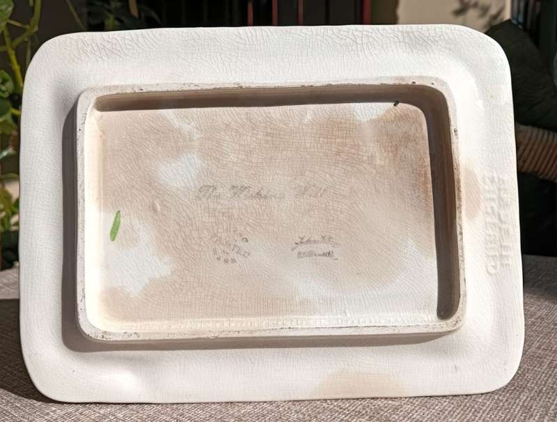RARE FALCON WARE ENGLAND 1930S CERAMIC WISHING WELL LIDDED BUTTER DISH HANDPAINTED!