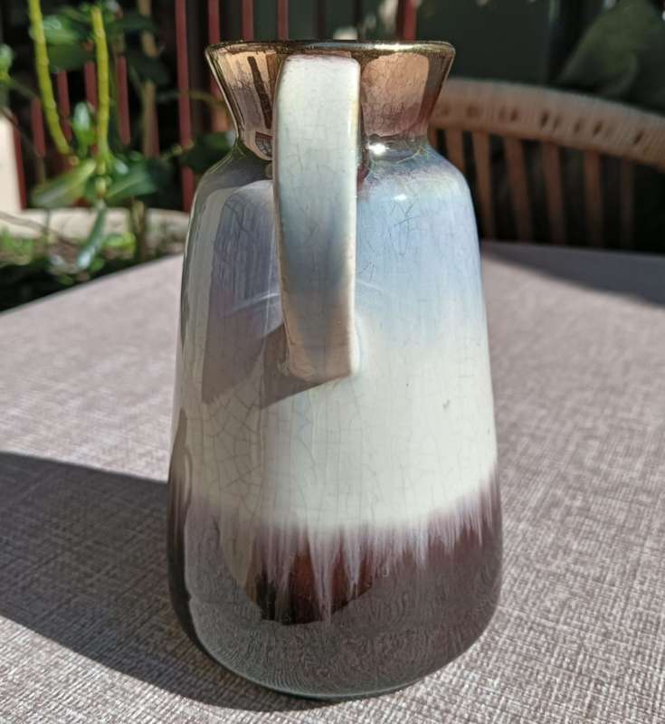 RARE Eye-Catching 1950s Bay Keramik German Melting Glaze Ceramic Pitcher Vase of HIGH QUALITY
