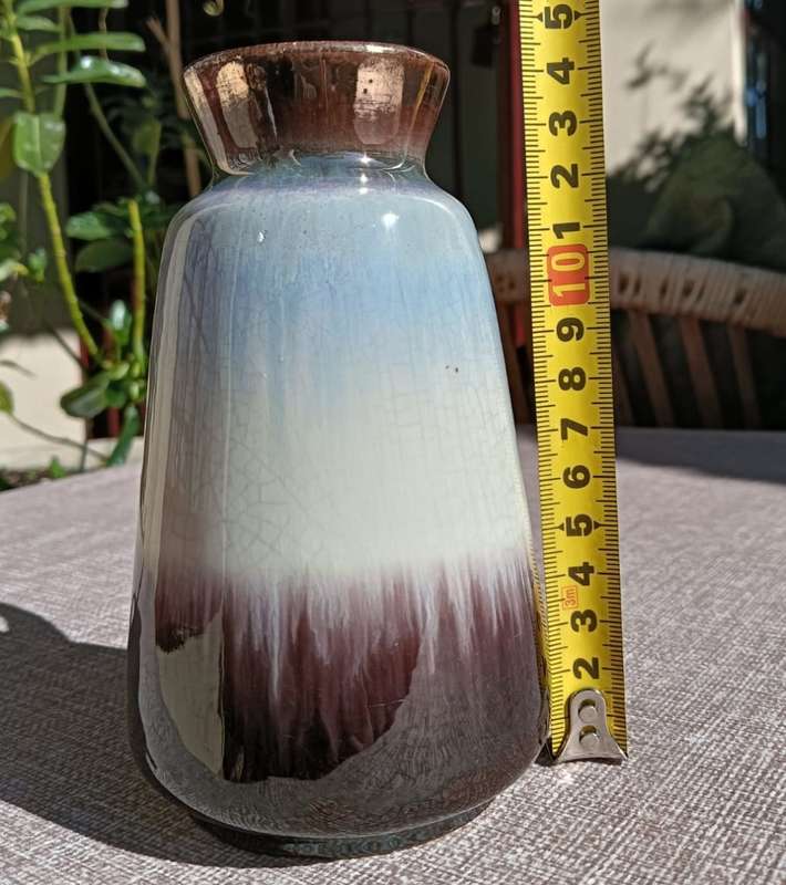 RARE Eye-Catching 1950s Bay Keramik German Melting Glaze Ceramic Pitcher Vase of HIGH QUALITY
