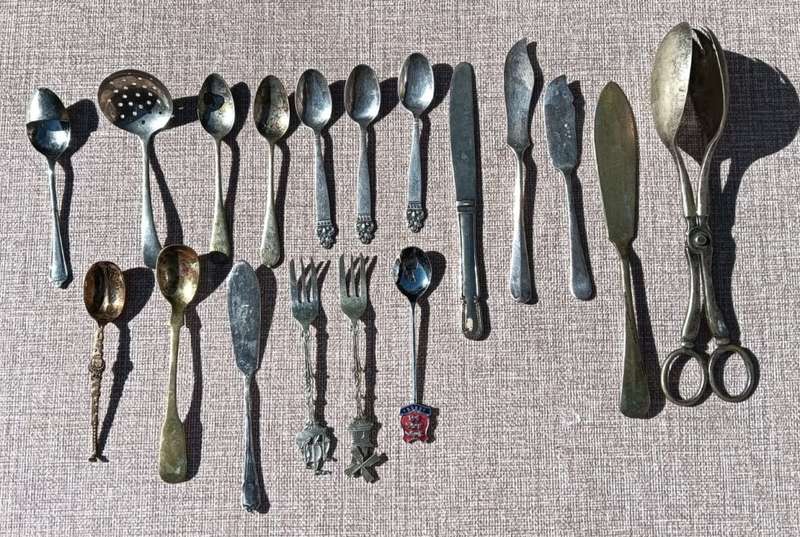 Lot of 18 Vintage Spoons, Forks and Knives  Some Weird Ones