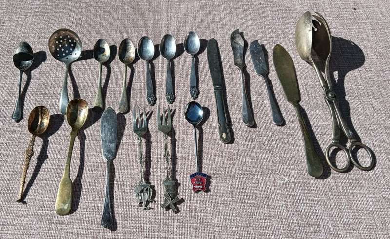 Lot of 18 Vintage Spoons, Forks and Knives  Some Weird Ones