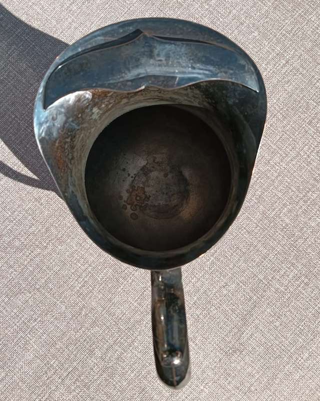 VINTAGE (1970S) EM-ESS SA SILVERPLATED PITCHER WITH STRAINER LARGE 22CM HIGH GOOD CONDITION