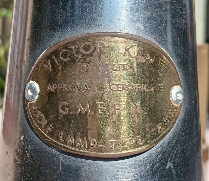 Amazing Antique Victor Kent UK The Wolf Safety Lamp No 7 Brass and Metal Miners Lamp in Very Good
