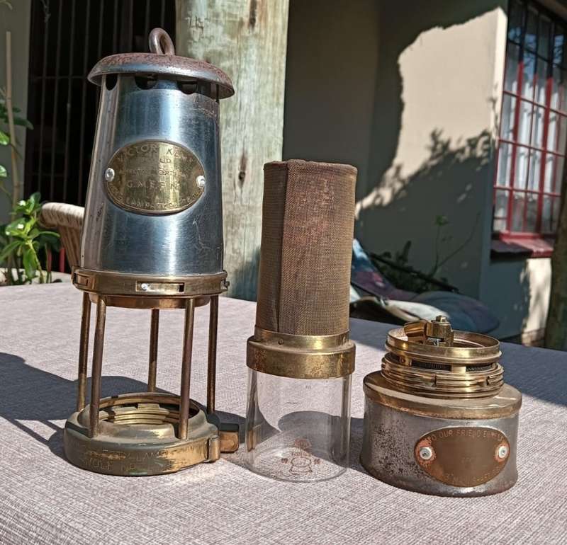 Amazing Antique Victor Kent UK The Wolf Safety Lamp No 7 Brass and Metal Miners Lamp in Very Good