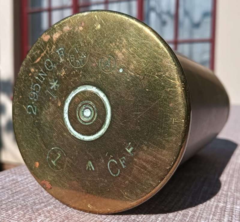 Very Rare early 1900s Vickers British Mountain Gun (Pack Howitzer) 2.95 Inch (75mm) Shell Casing