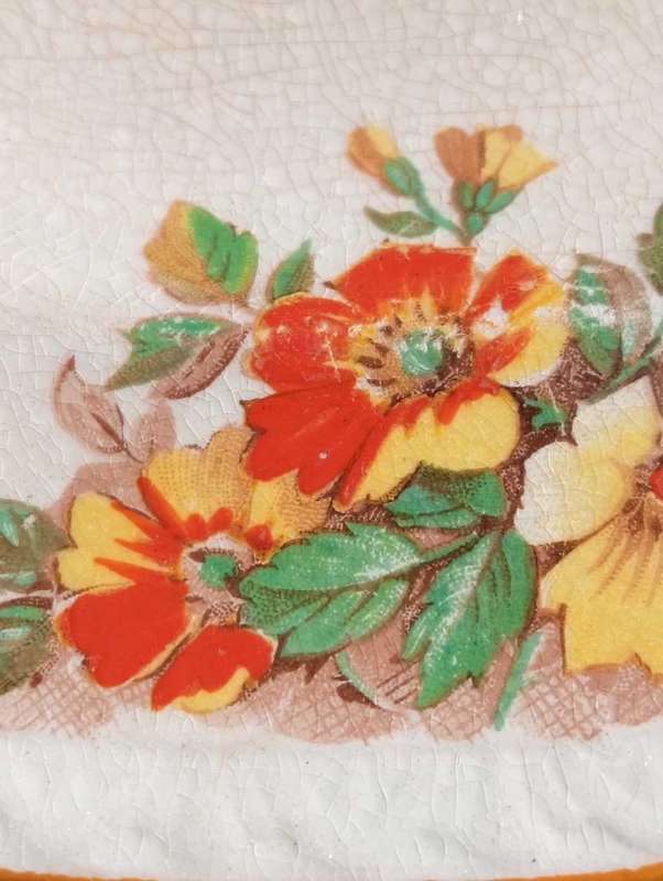 Hand Painted 1930s Cartwright & Edwards England Norville Ware Gaye Hibuscus Flower Pattern Tray