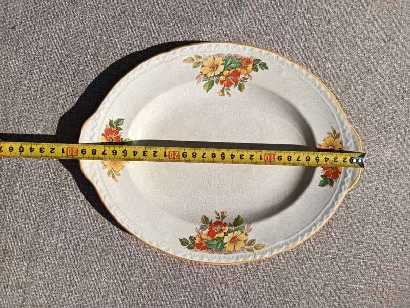 Hand Painted 1930s Cartwright & Edwards England Norville Ware Gaye Hibuscus Flower Pattern Tray