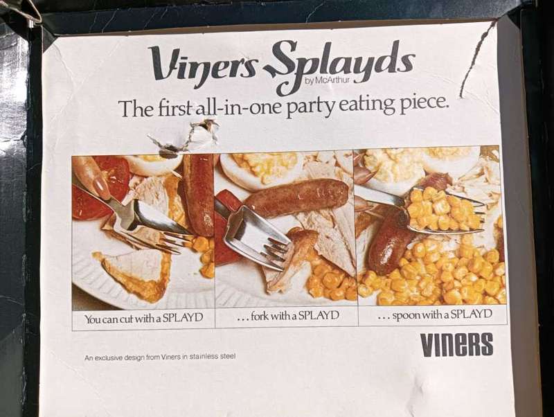 Viners 1960s Splayd Set of 6 - Its a Fork Its a Spoon And you can Cut with it