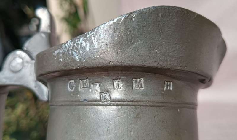 Antique 18th/19th Century Rudot a Lille French Royal Aristocratic Old Pewter Measuring Jug