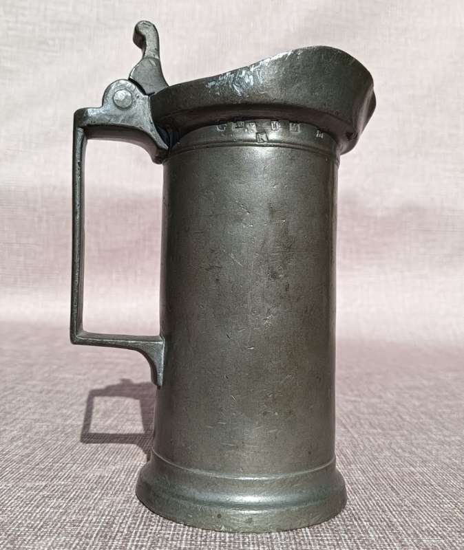 Antique 18th/19th Century Rudot a Lille French Royal Aristocratic Old Pewter Measuring Jug
