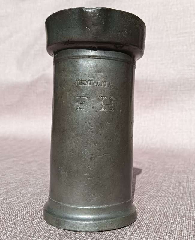 Antique 18th/19th Century Rudot a Lille French Royal Aristocratic Old Pewter Measuring Jug