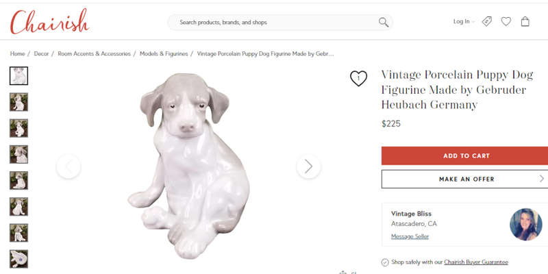 Super Rare Antique (1882-1915) Gebruder Heubach Germany Bisque Porcelain Puppy