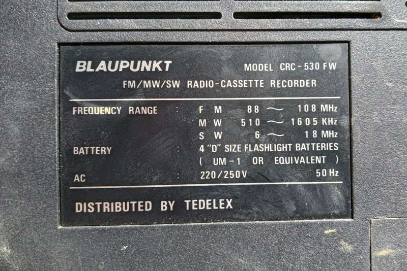Vintage 1970S Blaupunkt (Crown - Tedelex) CSC 530-FW Portable Radio and Cassette Player Working