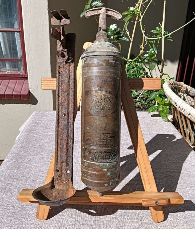 Iconic Antique (1911-1950) Pyrene Type P1 Brass Portable Pump Fire Extinguisher